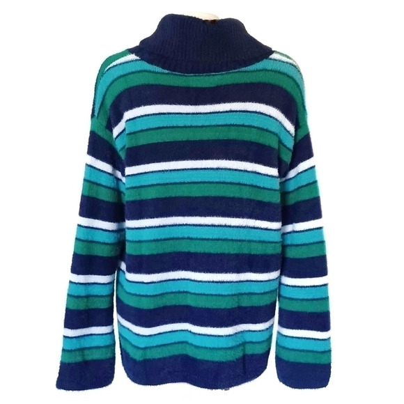 LANDS End Cozy Striped Sweater Scandi Girl Fisherman M - Picture 4 of 7